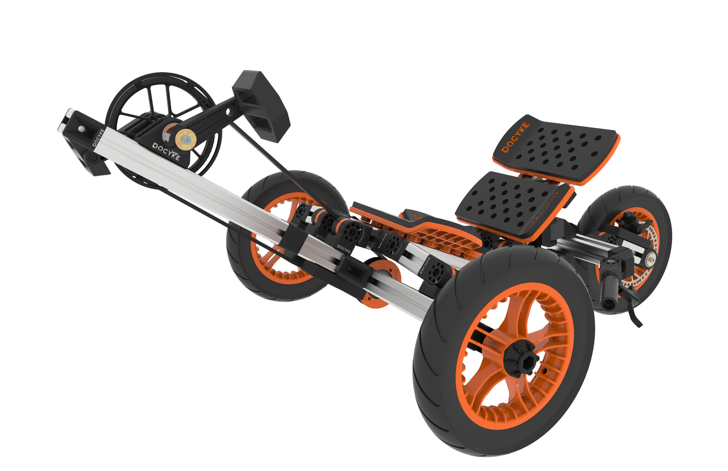 20-in-1 Buildable Kids Go-Kart & Ride-On Vehicle Kit (Ages 1–8) – Orange | Modular Bike, Scooter & Kart System