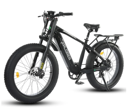 Ecotric Explorer 26 inches 48V Fat Tire Electric Bike with Rear Rack