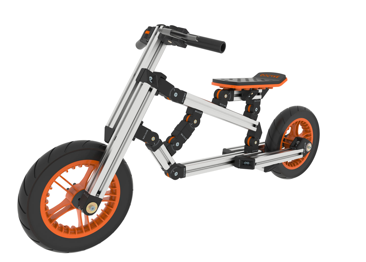 20-in-1 Buildable Kids Go-Kart & Ride-On Vehicle Kit (Ages 1–8) – Orange | Modular Bike, Scooter & Kart System