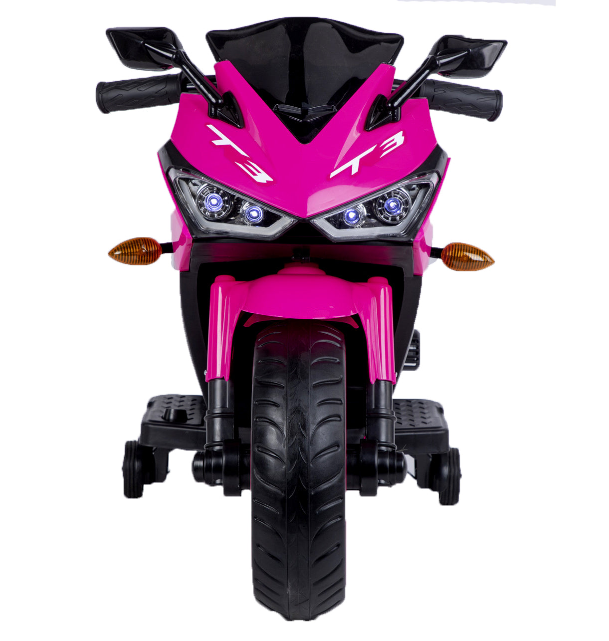 Tamco™ 12V Kids Electric Motorcycle Ride-On (Ages 3–8) – Pink | Light-Up Wheels, Music & Training Wheels