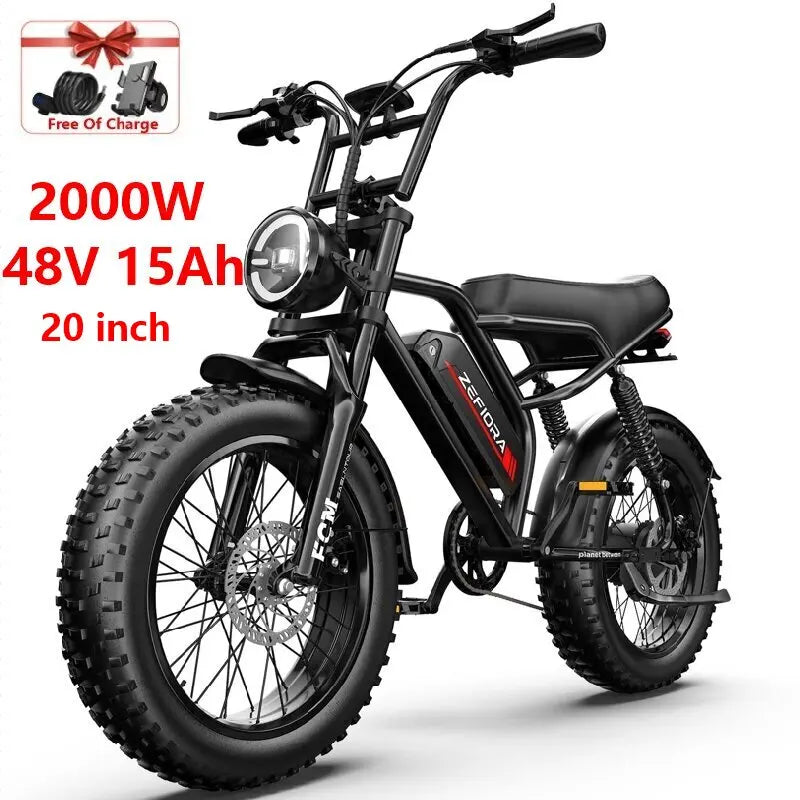 2000W Electric Bike 48V Battery 20/26 Inch Aluminum Frame 30-50 KMH Electric Bicycle