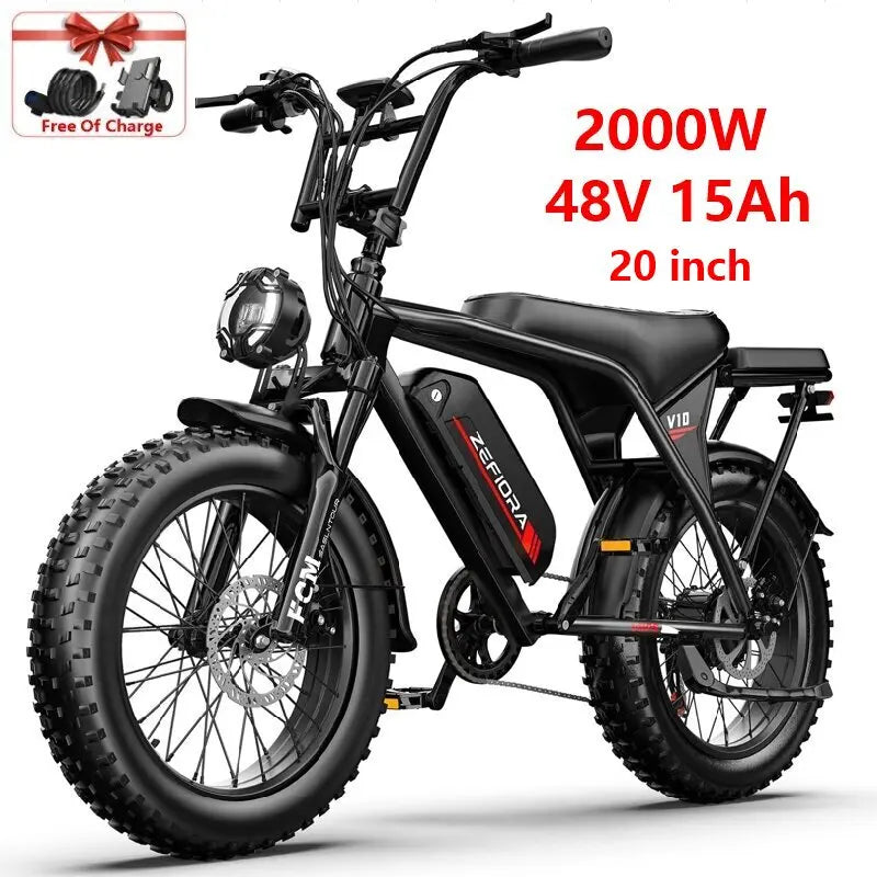 2000W Electric Bike 48V Battery 20/26 Inch Aluminum Frame 30-50 KMH Electric Bicycle