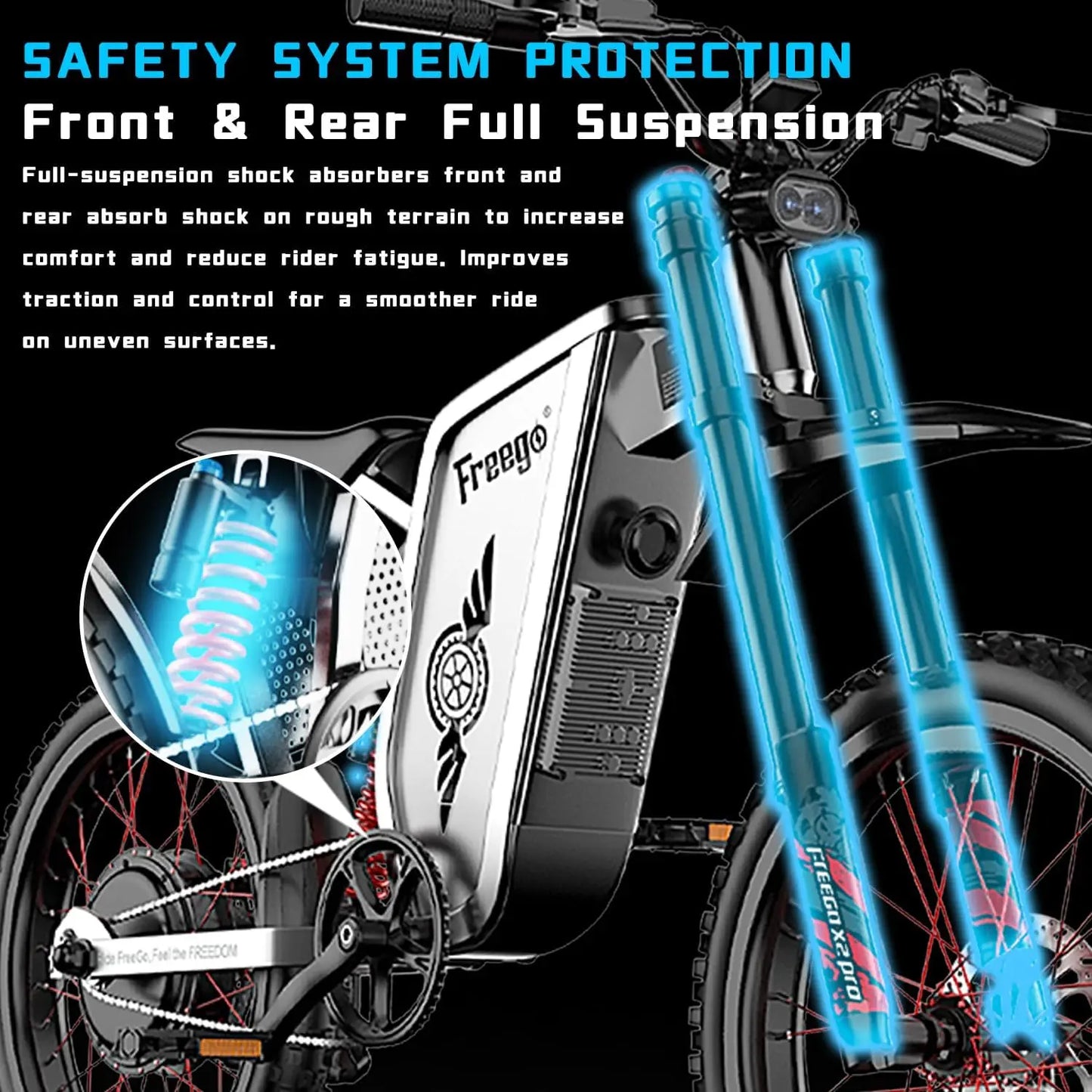 Electric Dirt Bike X2 Pro Electric Motorcycle 6000W(Peak) Motor 1800wh Battery 7 Speed 50MPH Off Road Electric Bicycle