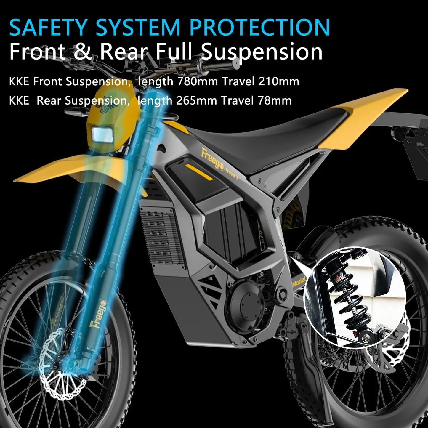 Freego UL 53MPH Electric Dirt Bike N5 Mid-Drive Motor 72V/40AH/8000W Electric Motorcycle Bike 380N.m Fast Charging Off-Road Bike