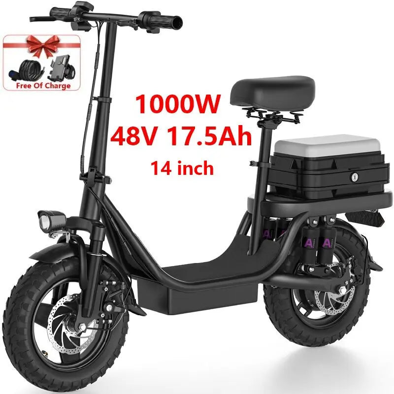 Electric Bike 1000W 1500W 2000W 3000W Motor 48V Battery Folding Commuter E-Bike for Adults