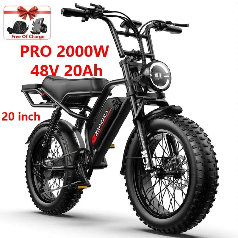 2000W Electric Bike 48V Battery 20/26 Inch Aluminum Frame 30-50 KMH Electric Bicycle