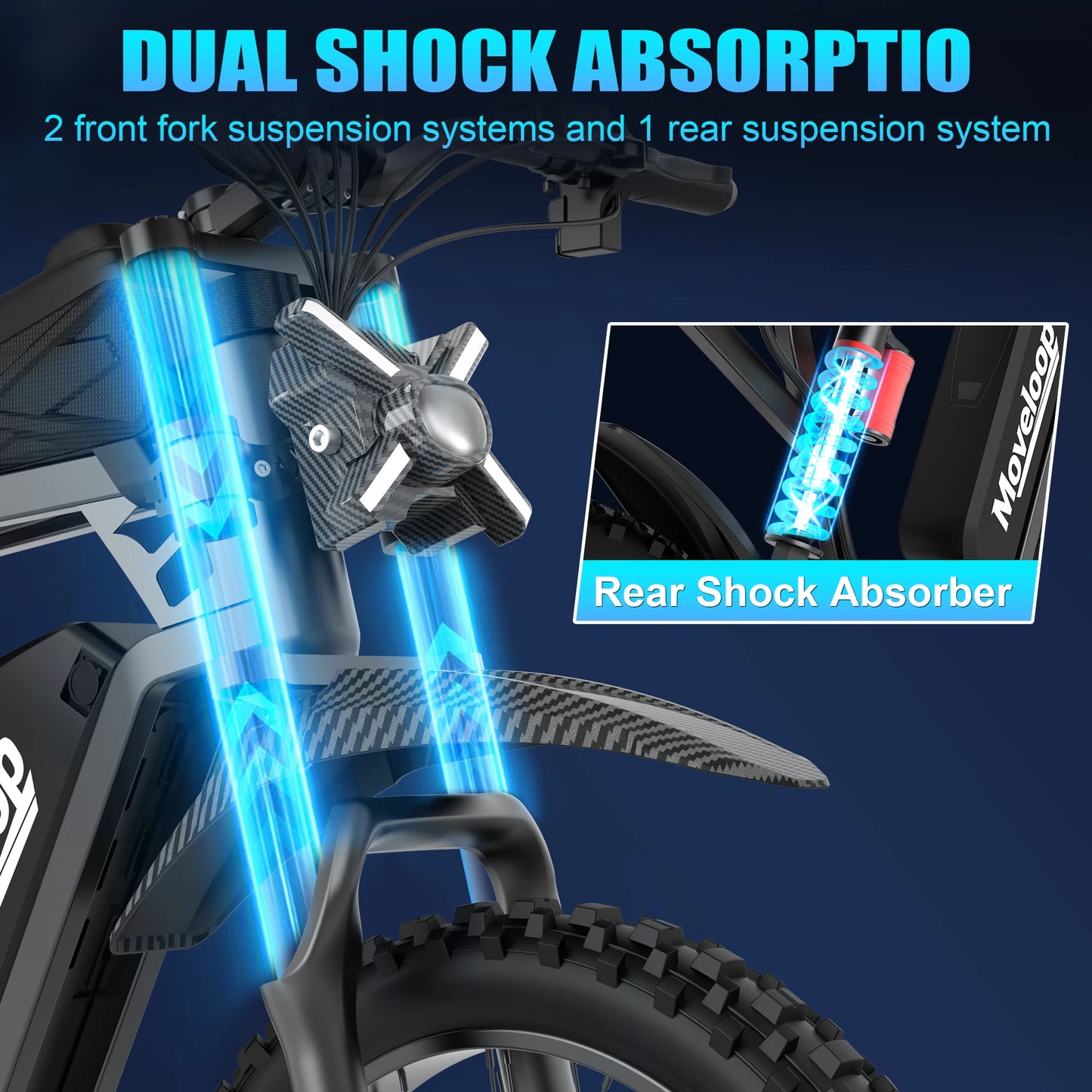Moveloop T1 Ultra Electric Bike 3000W Motor 48V 20Ah Battery 17 Inch Off-Road Tires 7-Speed E-Bike