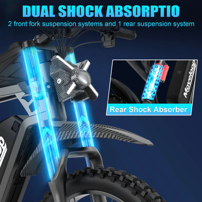 Moveloop T1 Ultra Electric Bike 3000W Motor 48V 20Ah Battery 17 Inch Off-Road Tires 7-Speed E-Bike