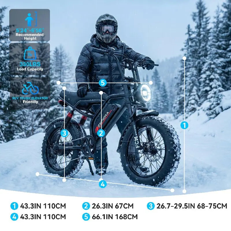 Electric Bike 1000W 1500W 2000W 3000W Motor 48V Battery Folding Commuter E-Bike for Adults