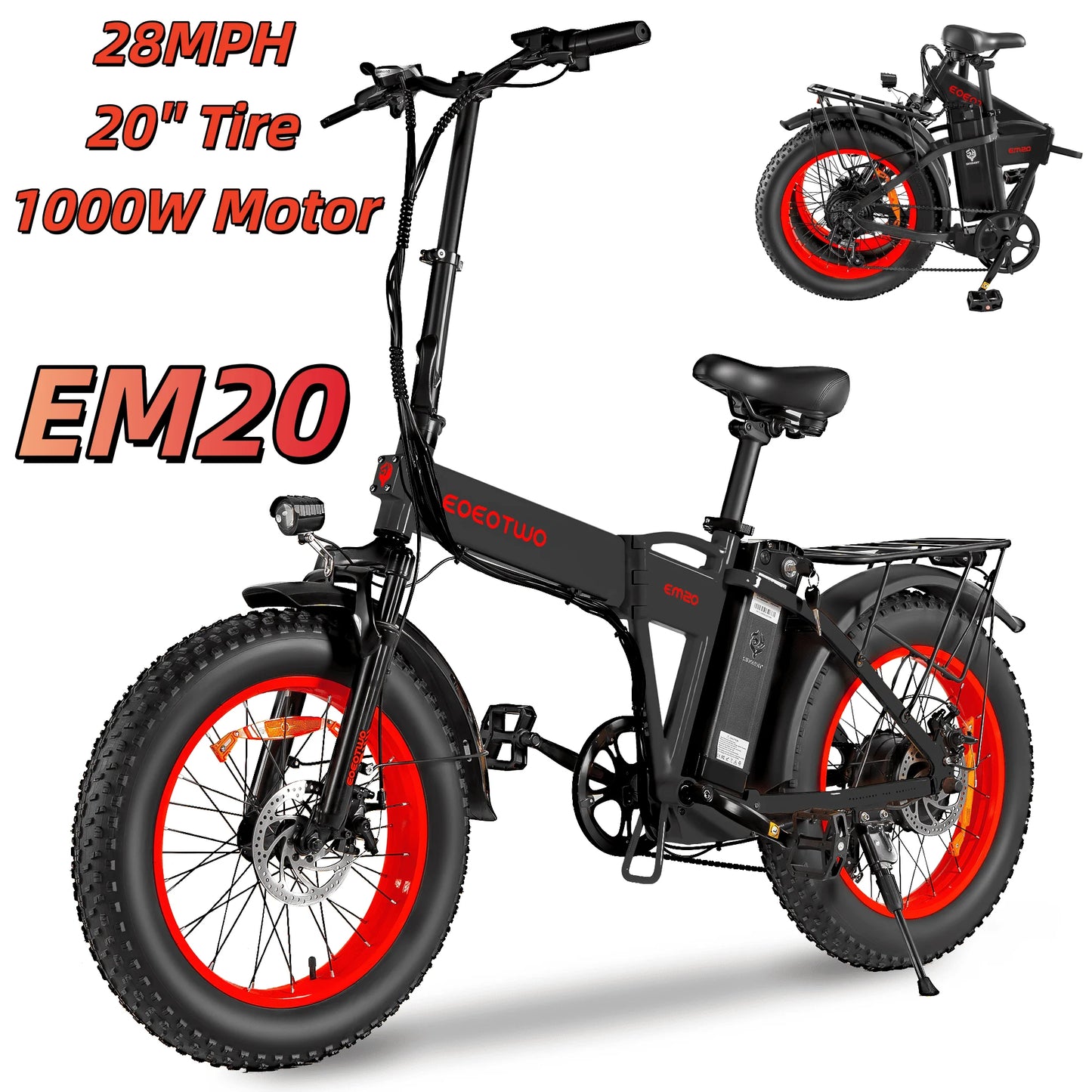 E01 Electric Bike 26x4 Fat Tire 48V 15Ah Battery Front Suspension 400 lb Capacity Aluminum Frame UL 2849 Certified