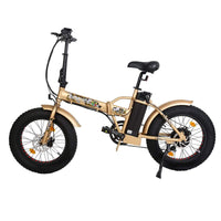 Thumbnail for Ecotric 48V Gold portable and folding fat ebike with LCD display - Zestyebikes