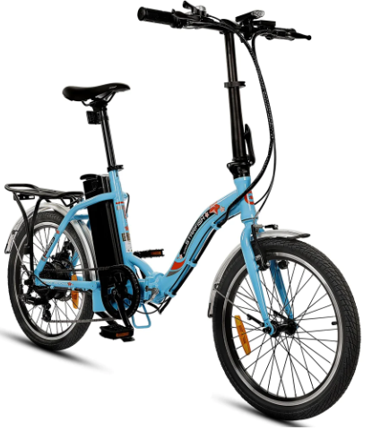 Certified-Ecotric 20inch Blue Starfish portable and folding electric bike