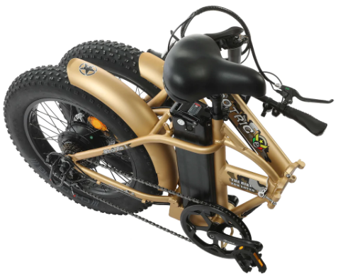 Ecotric 48V Gold portable and folding fat ebike with LCD display